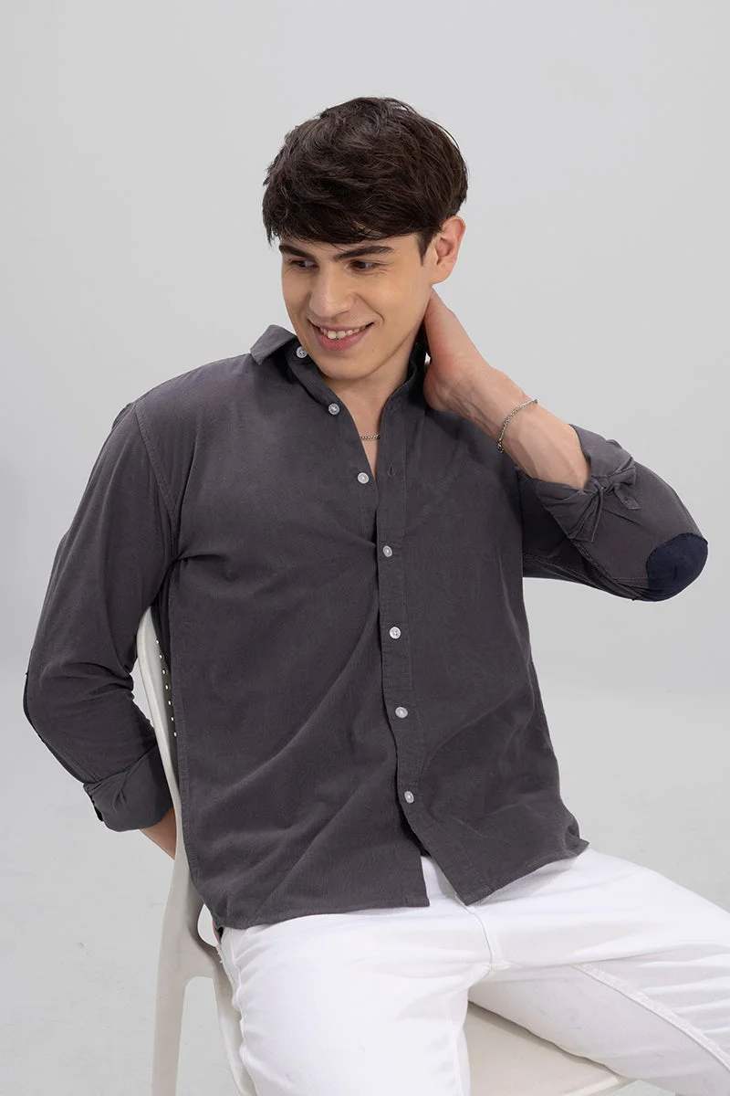 سنيتش Authentic Dark Grey Corduroy Shirt